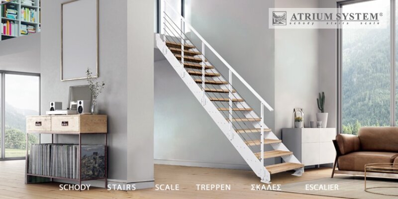 Weiße Treppen - Schaffen Sie ein helles und frisches Ambiente in Ihrem Zuhause - Weiße Treppen mit Holzstufen - Zeitlose Eleganz für Ihr Zuhause | ATRIUM