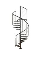 Wendeltreppe ATRIUM Heavy Metal, 119cm, bis 200cm (8 Stufen + Podest), Weiß