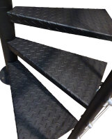 Wendeltreppe ATRIUM Heavy Metal, 119cm, bis 200cm (8 Stufen + Podest), Weiß