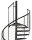 Wendeltreppe ATRIUM Heavy Metal, 119cm, bis 200cm (8 Stufen + Podest), Weiß