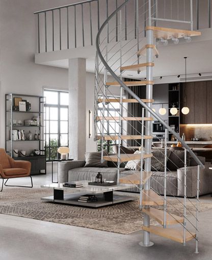 ATRIUM Novo Wendeltreppe in Grau
